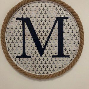 Monogram M Anchor Decoupage Wall Art